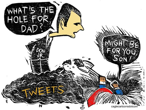 Cartoon Drawing Dad Trump Digs A Hole News Cartoons Opinions Pinterest Political