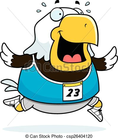 Cartoon Drawing Eagle Cartoon Eagle Running Race A Happy Cartoon Eagle Running In A Race