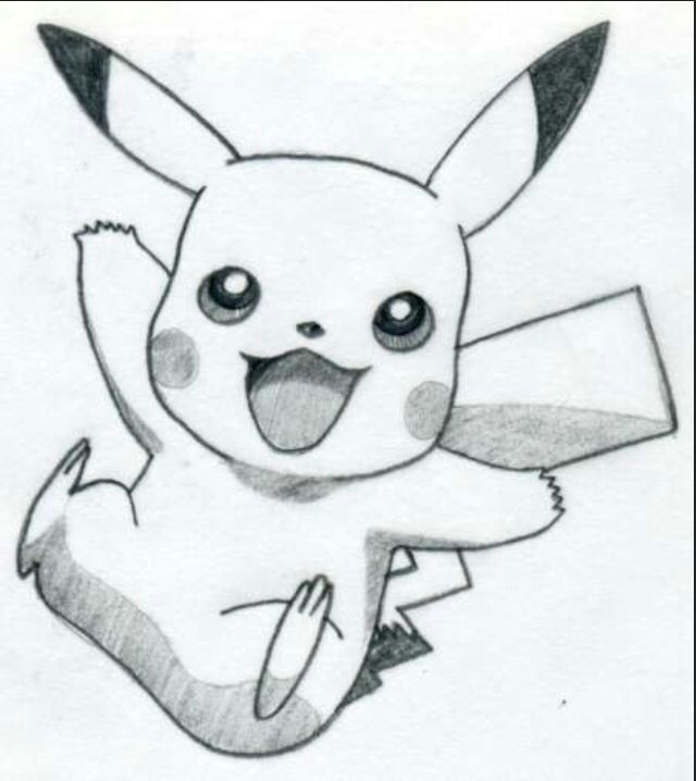 Cartoon Drawing Easy with Colour Easy Pikachu Drawing if This Was Colored It Would Be even Better