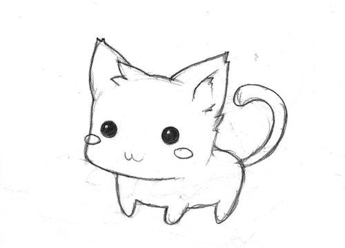 Cartoon Drawing Easy with Colour Simple but Cute Cat It S Easy to Colour In and Make It Your Own