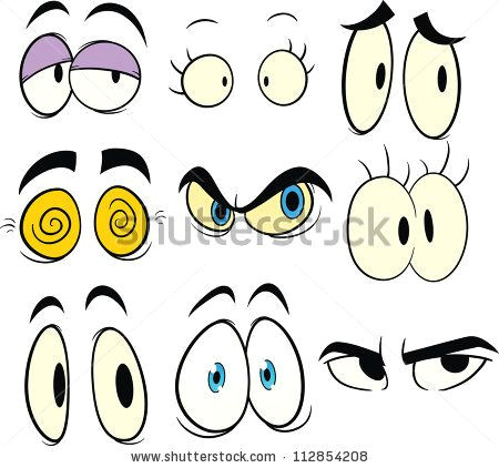Cartoon Drawing Editor Cartoon Eyes Vector Illustration with Simple Gradients Each In A