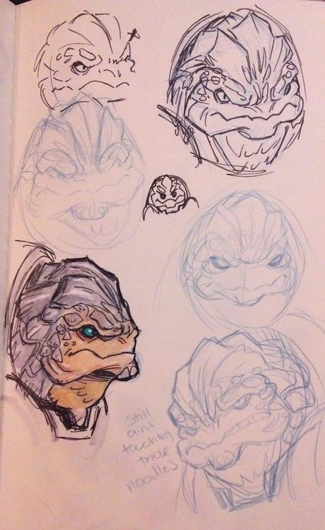 Cartoon Drawing Effect Krogan Shenanigans Mass Effect Pinterest Scribe