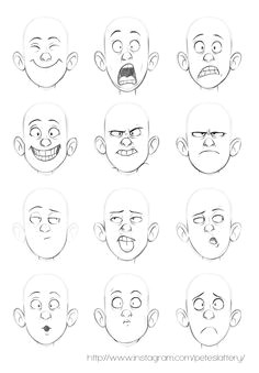 Cartoon Drawing Emotions Animation Facial Expressions Chart Google Search Masks