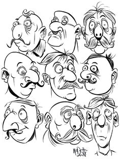 Cartoon Drawing Examples Cartoon Faces Reference Sheets and Heads Examples for Drawing