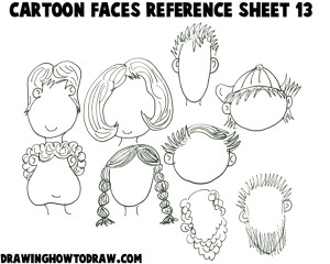Cartoon Drawing Examples Cartoon Faces Reference Sheets and Heads Examples for Drawing