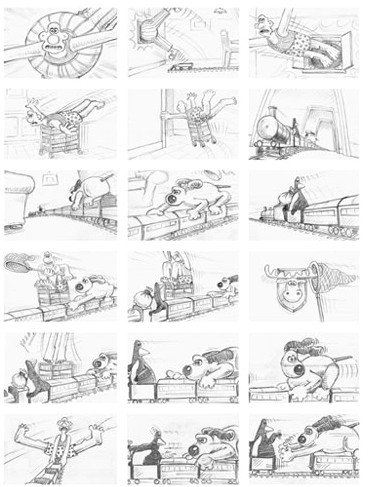 Cartoon Drawing Examples Wallaceandgromit Storyboard2 Gif 369a 487 Storyboards In 2019