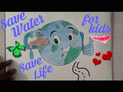 Cartoon Drawing for Class 1 How to Draw Save Water Save Earth Drawing for Kids Save Future
