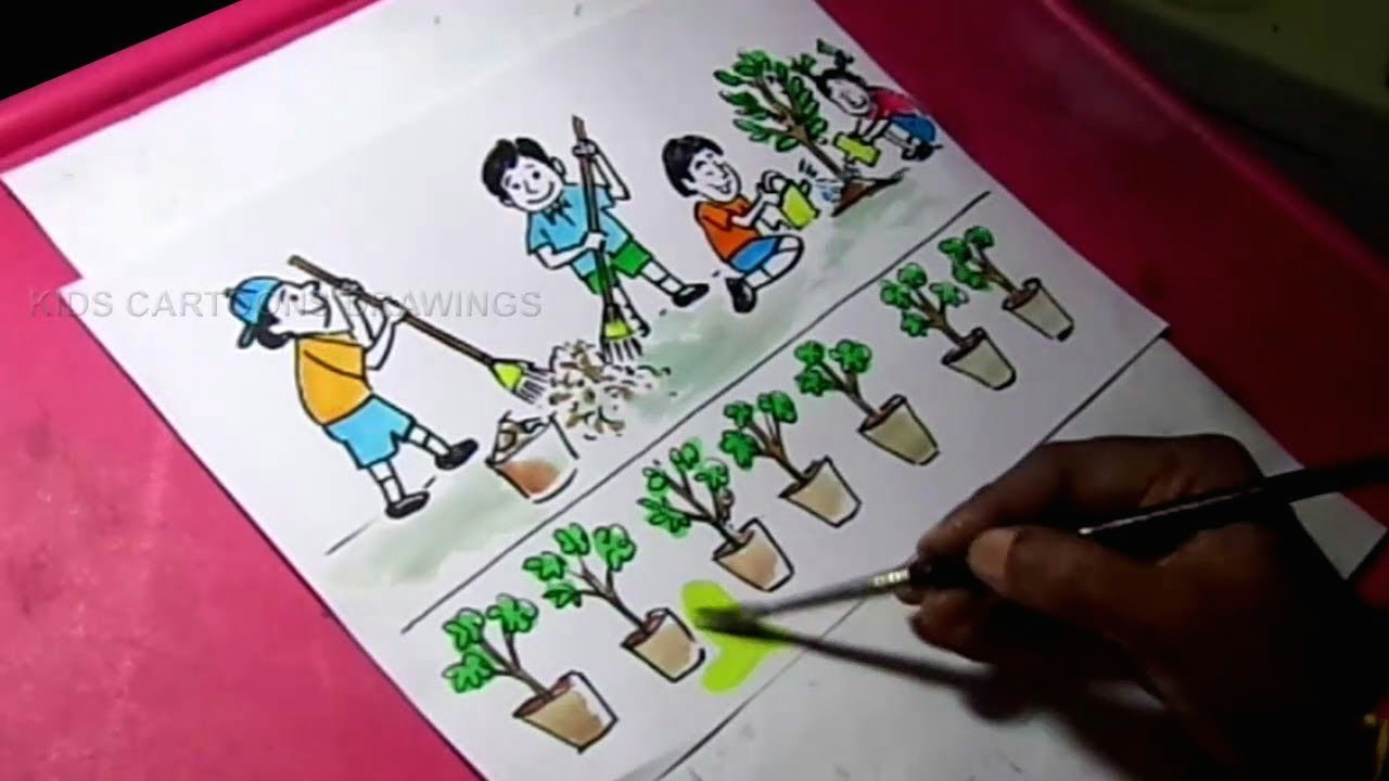 Cartoon Drawing for Class 5 How to Draw Clean India Green India Drawing for Kids Youtube