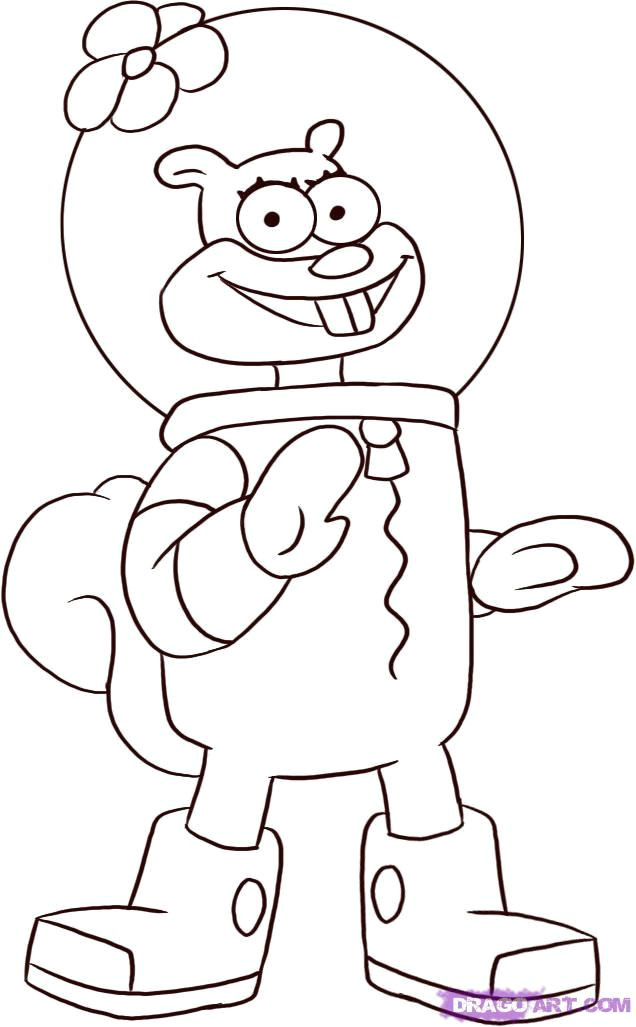 Cartoon Drawing for Colouring Spongebob Character Drawings with Coor Characters Cartoons Draw
