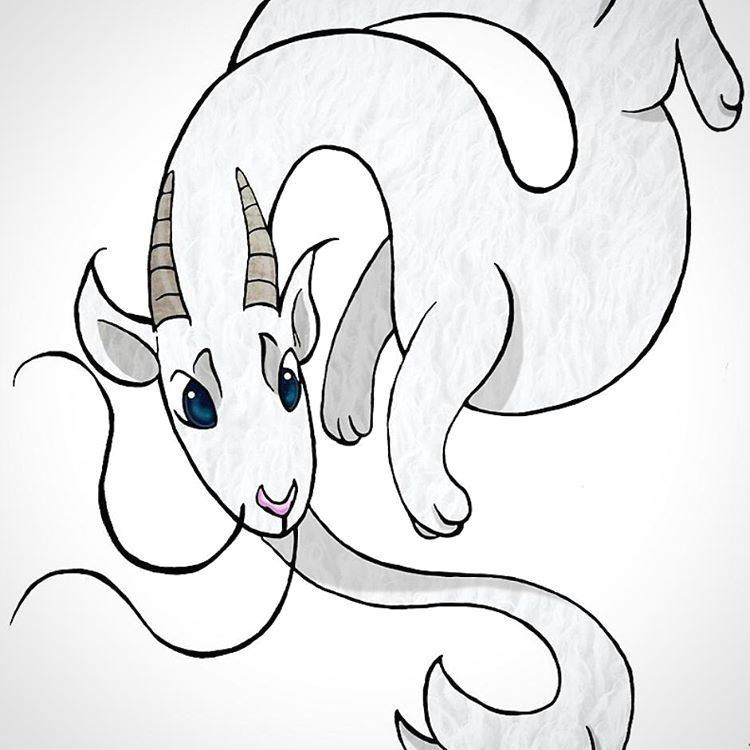 Cartoon Drawing Goat Cleaned Up the Lines On One Of My Scribble Animals and Did A Bit Of