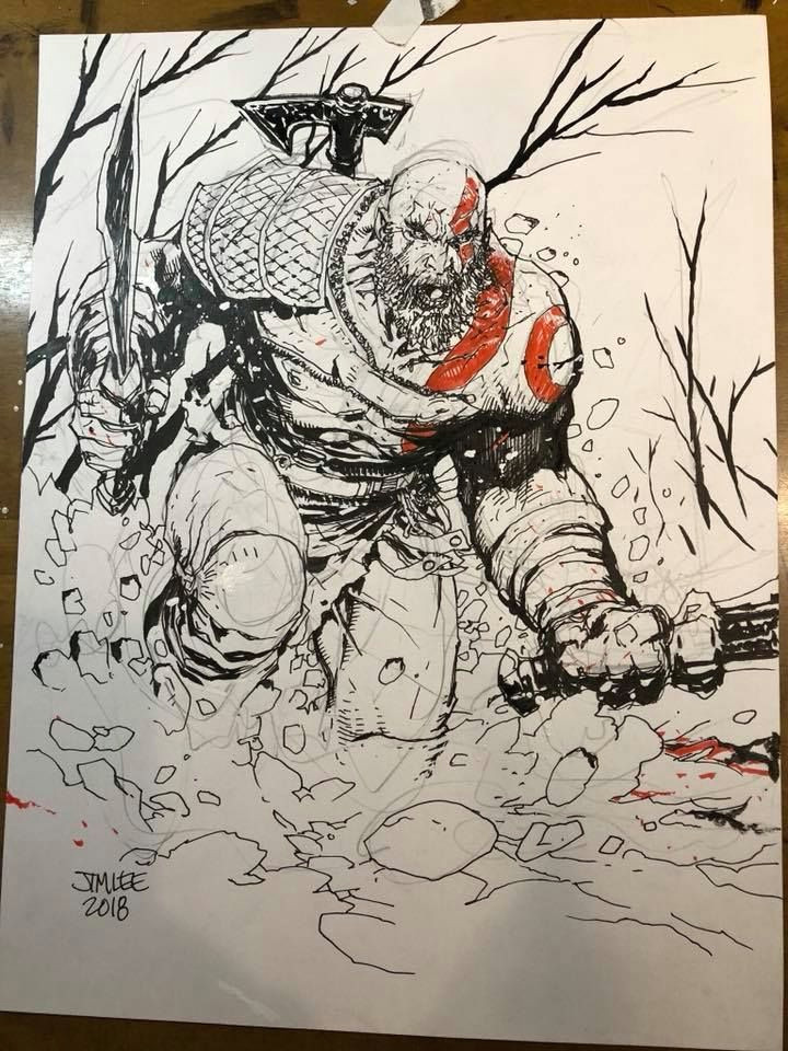 Cartoon Drawing God More at Gameplayer Site God Of War God Of War Jim Lee Jim Lee Art