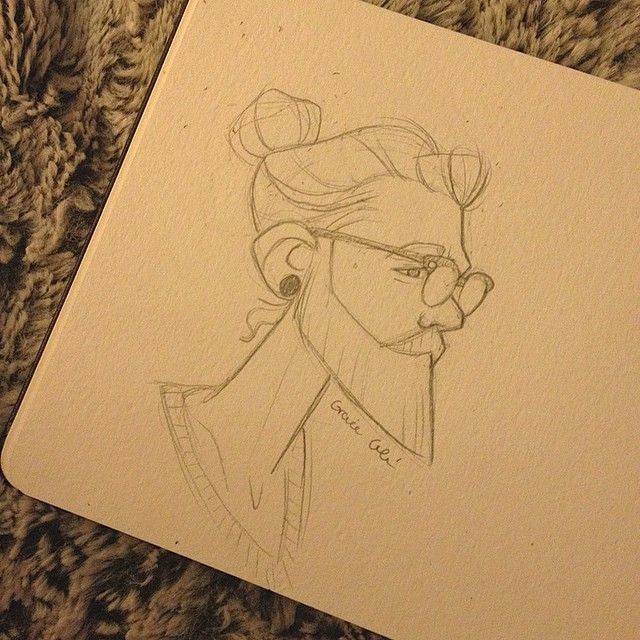 Cartoon Drawing Guy Gracieillustration I L L U S T R A T I O N Doodles Man Bun