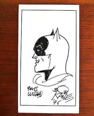 Cartoon Drawing History Batman Bob Kane Signed Drawing Amazing Own A Piece Of History
