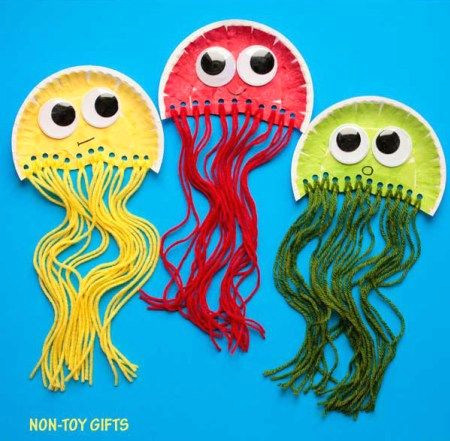 Cartoon Drawing Jellyfish Colorful Jellyfish Kid Crafts Ocean theme A Crafty Life Blog