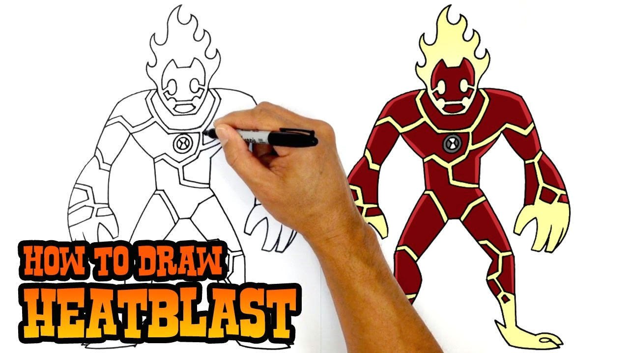 Cartoon Drawing Kaise Banate Hain How to Draw Heatblast Ben 10 Youtube