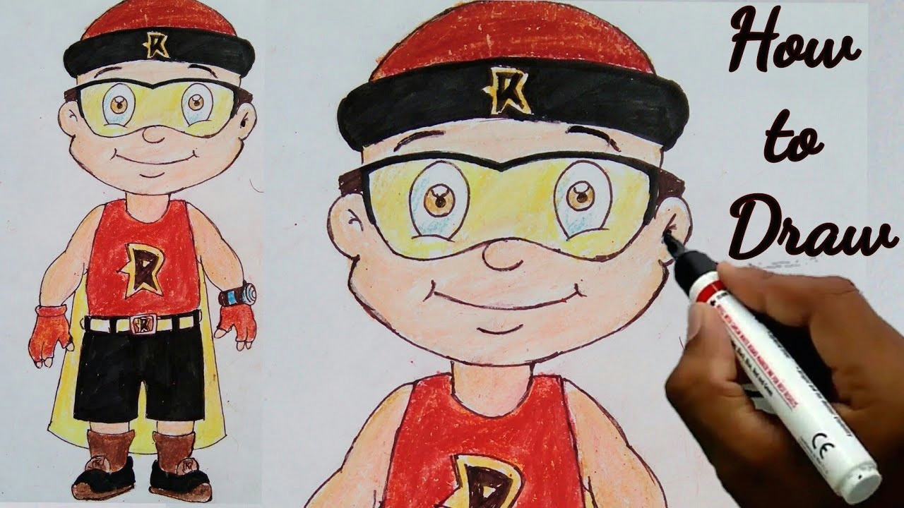 Cartoon Drawing Kaise Banate Hain How to Draw Mighty Raju Step by Step Tutorial for Beginner Youtube
