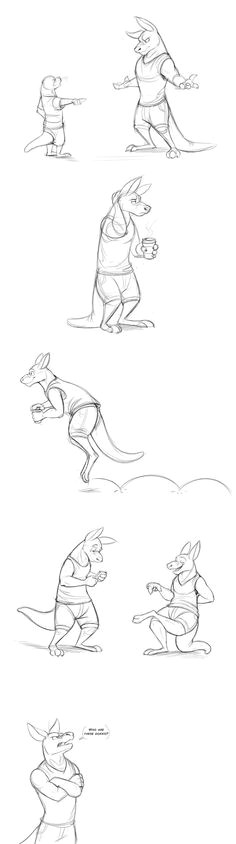 Cartoon Drawing Kangaroo 36 Best Kangaroos Images Drawings Kangaroo Drawing Character Design