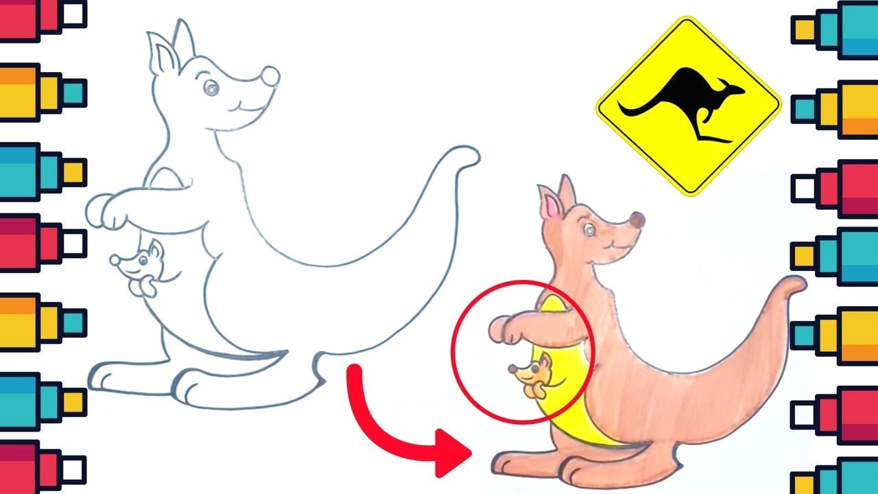 Cartoon Drawing Kangaroo How to Draw Kangaroo for Kids Kangaroo Cuteanimals Drawing