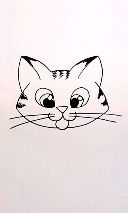 Cartoon Drawing Kitty Drawing A Cartoon Tabby Cat Face Art Lessons Pinterest