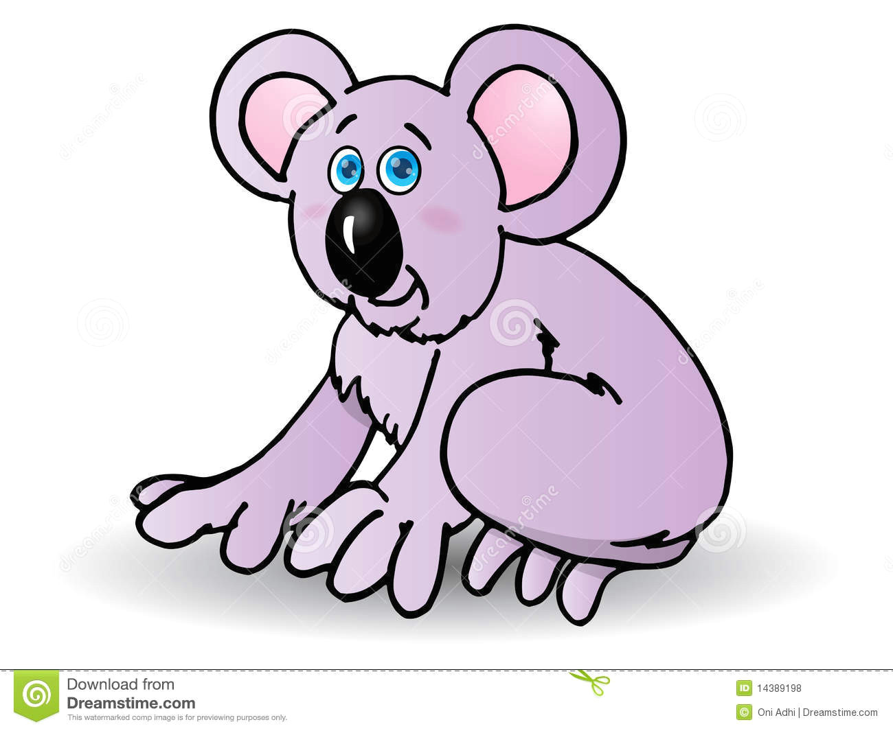 Cartoon Drawing Koala Purple Cute Koala Cartoon Stock Illustration Illustration Of