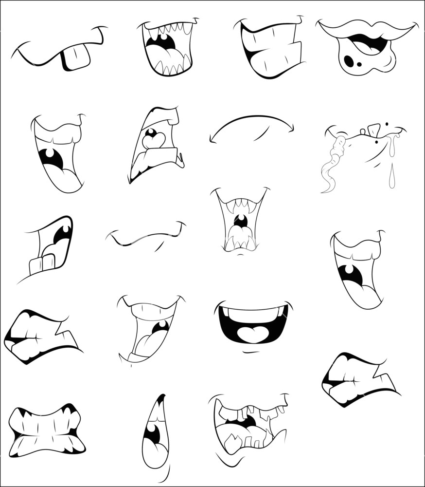 Cartoon Drawing Lips Cartoon Mouths Vectors Royalty Free Stock Image Storyblocks Images