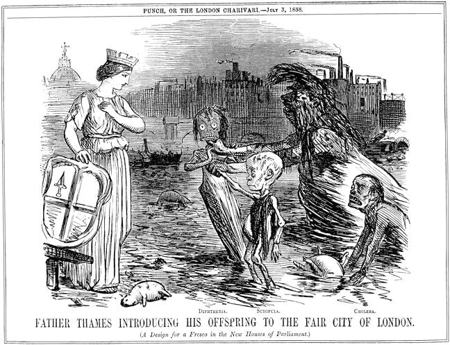 Cartoon Drawing London 19th Century Cartoon Showing the Pollution the Sewers Caused In the