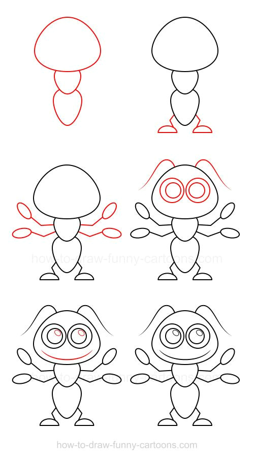 Cartoon Drawing Made Easy How to Draw An Ant In 2019 Drawing Drawings Easy Drawings Art