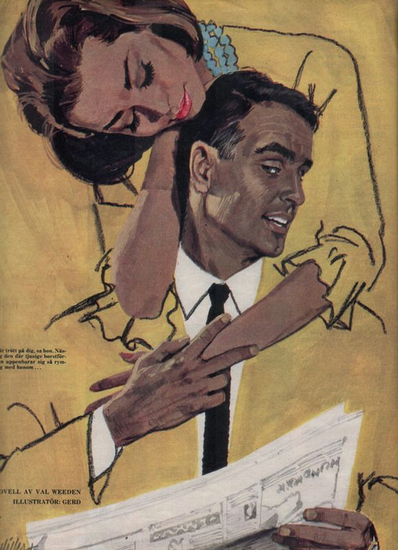 Cartoon Drawing Magazines Vintage Magazine Romance Illustration Love is In the Air