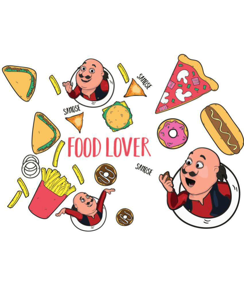 Cartoon Drawing Motu Patlu asian Paints Wall Ons Motu Patlu Xxl Yummy Food Lovers Cartoon