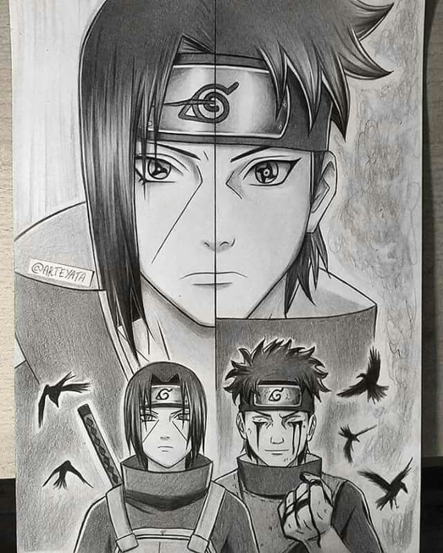 Cartoon Drawing Naruto Awsome Artwork Of Itachi Shisui Uchiha Aaaanime Naruto Naruto