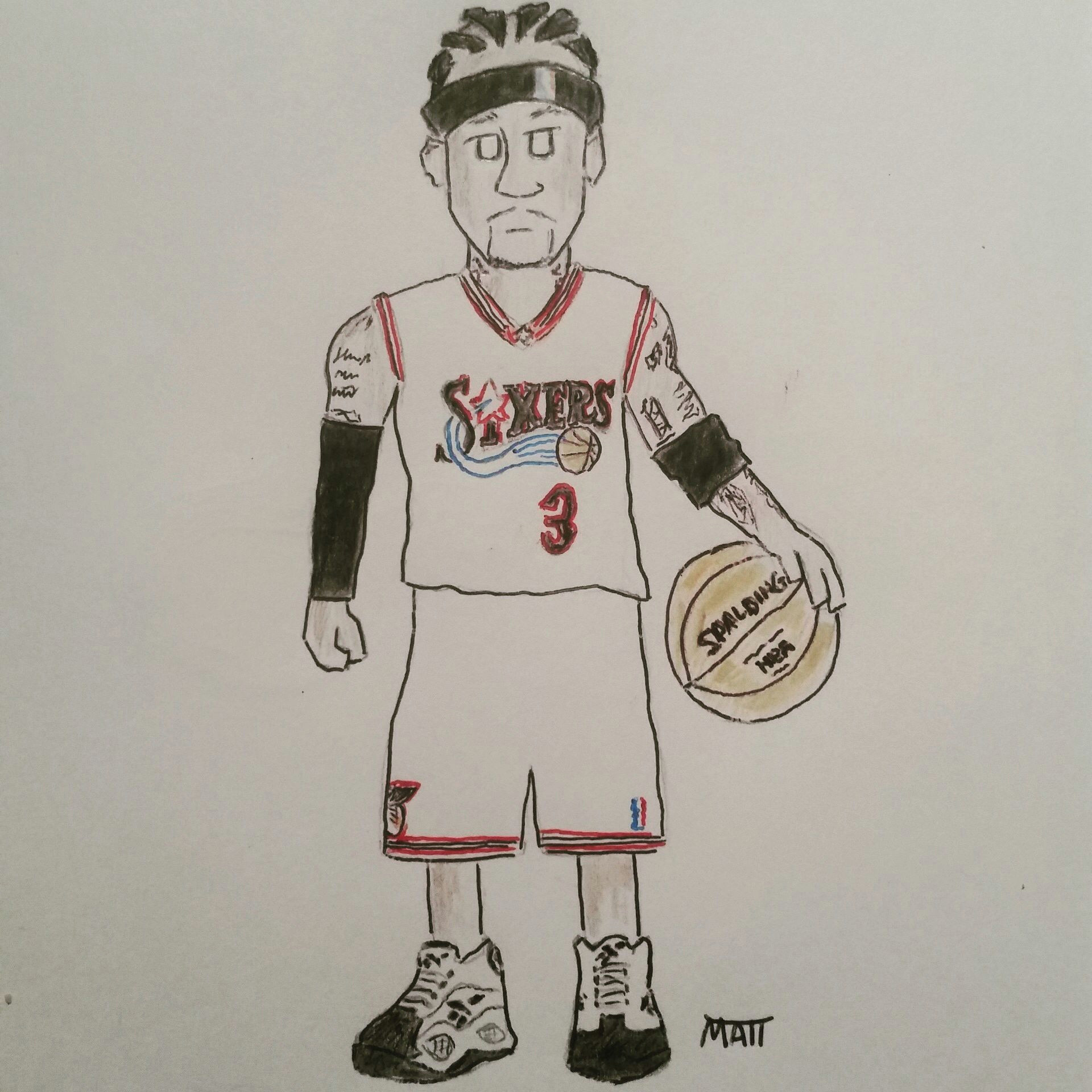 Cartoon Drawing Nba Allen Iverson Philadelphia 76ers Nba Celebrity Cartoons In 2019