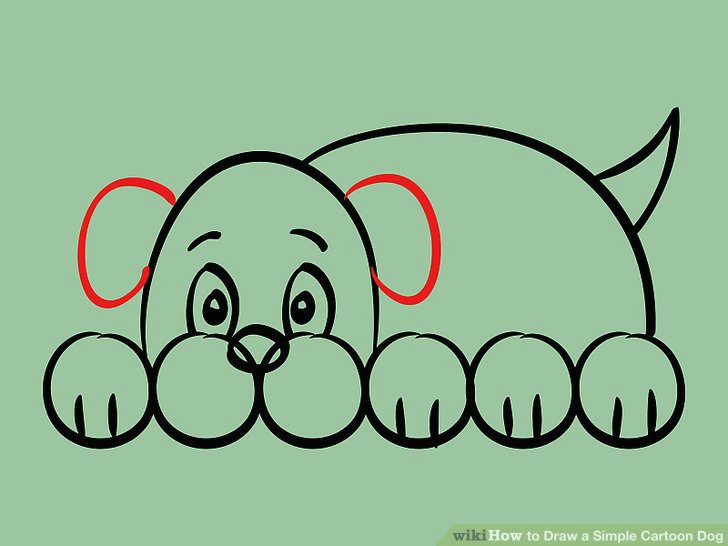 Cartoon Drawing Of A Dog House How to Draw A Simple Cartoon Dog 11 Steps with Pictures