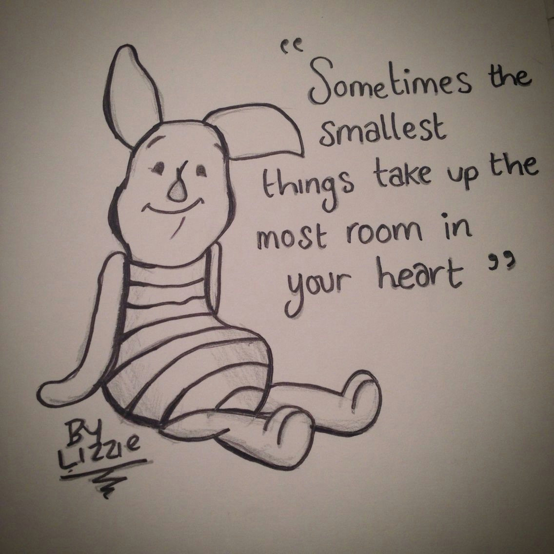 Cartoon Drawing Quotes Piglet Sketch with Quote Art Pinterest Sketches Drawings and