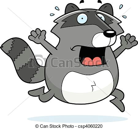 Cartoon Drawing Raccoon Raccoon Panic A Cartoon Raccoon Running In A Panic