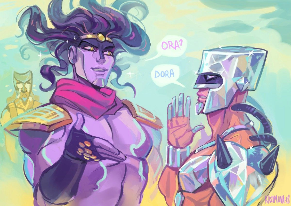 Cartoon Drawing Reddit Fanart Crazy Diamond and Star Platnium Hanging Out Stardustcrusaders