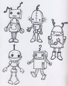 Cartoon Drawing Robot Step by Step 25 Best Robot Images Draw Character Design Illustrators