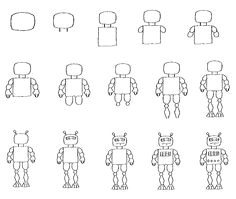 Cartoon Drawing Robot Step by Step 3440 Best Cartooning Images Easy Drawings Simple Drawings Kawaii