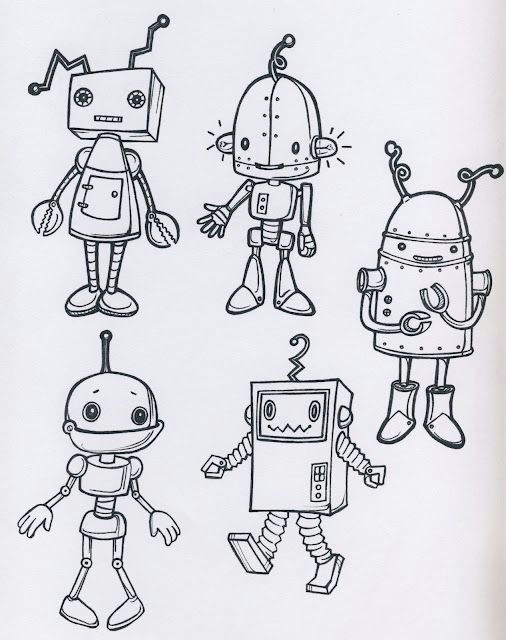 Cartoon Drawing Robot Step by Step Da Colorare Lessons 3 5 Pinterest Drawings Robot and Robot Art