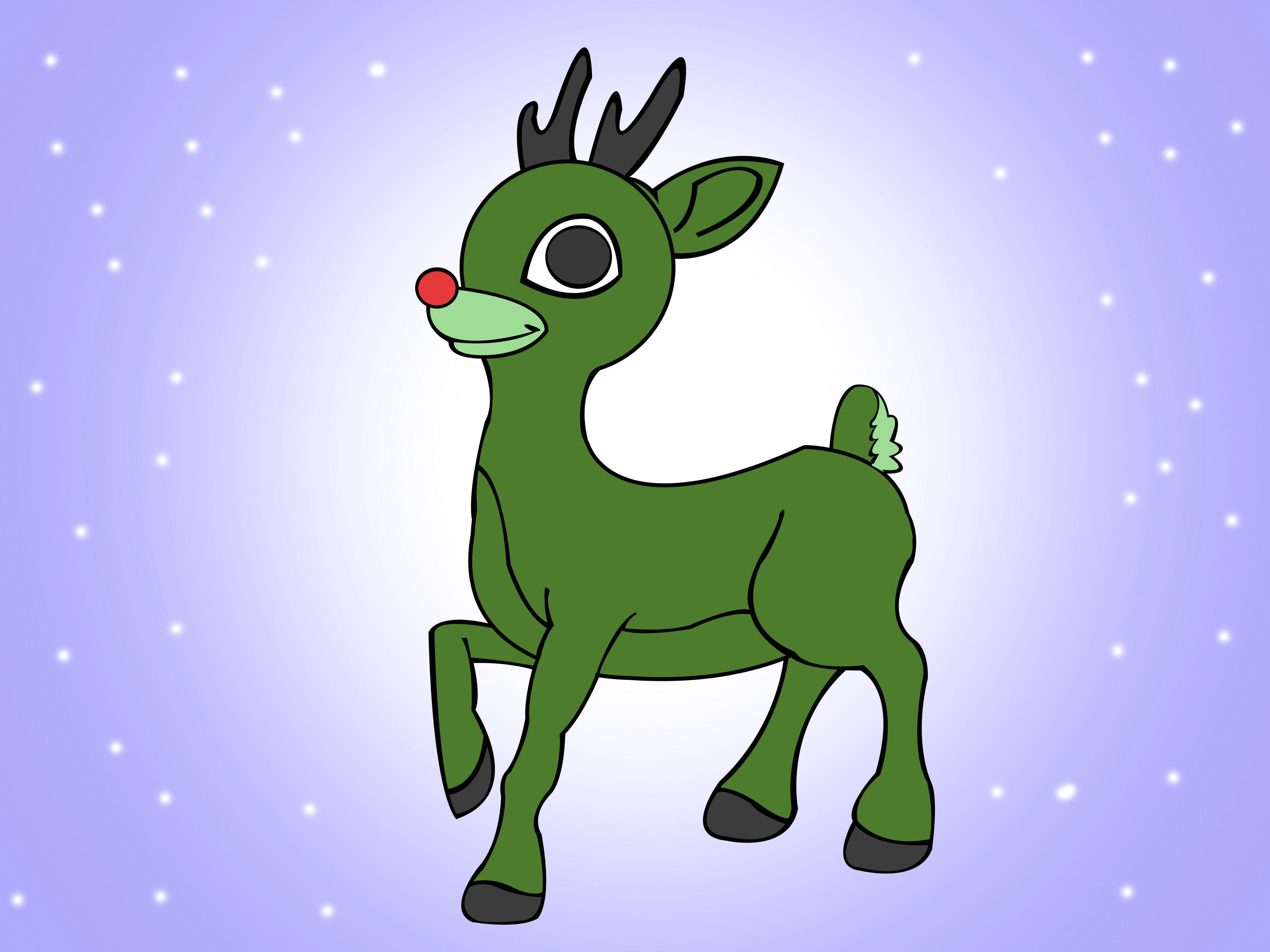 Cartoon Drawing Rudolph Red Nosed Reindeer How to Draw Rudolph the Red Nosed Reindeer 7 Steps