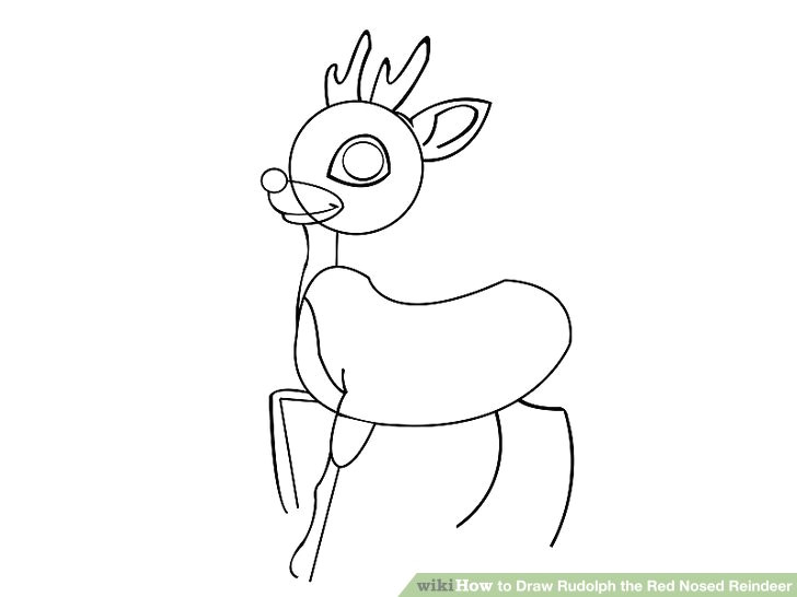 Cartoon Drawing Rudolph Red Nosed Reindeer How to Draw Rudolph the Red Nosed Reindeer 7 Steps