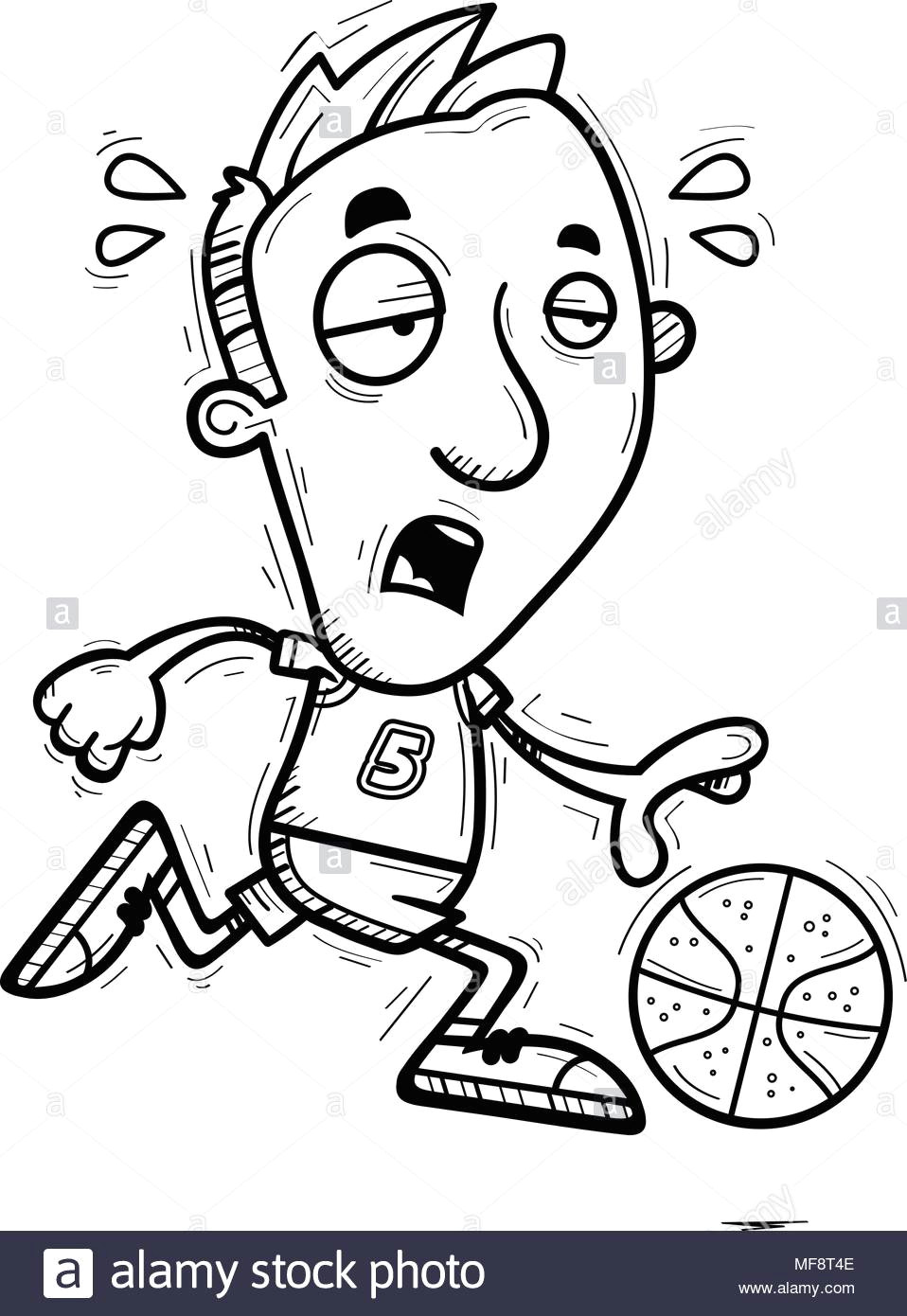 Cartoon Drawing Running Man A Cartoon Illustration Of A Man Basketball Player Running and