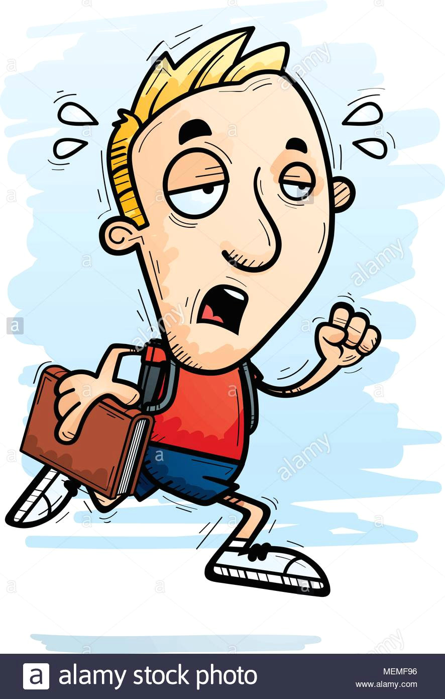 Cartoon Drawing Running Man A Cartoon Illustration Of A Man Student Running and Looking