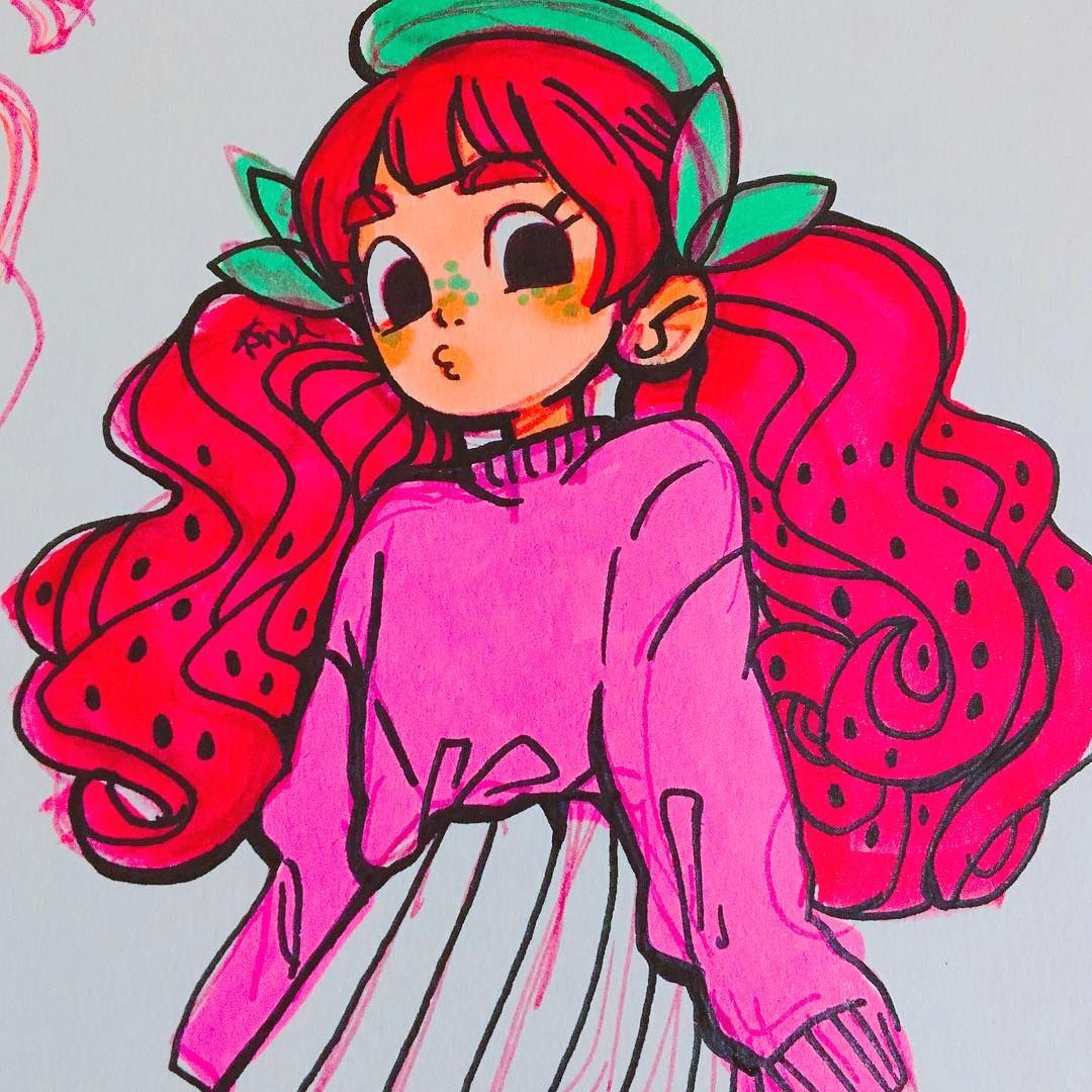 Cartoon Drawing Service Angel S Secret Art Service On Instagram is She A Strawberry is