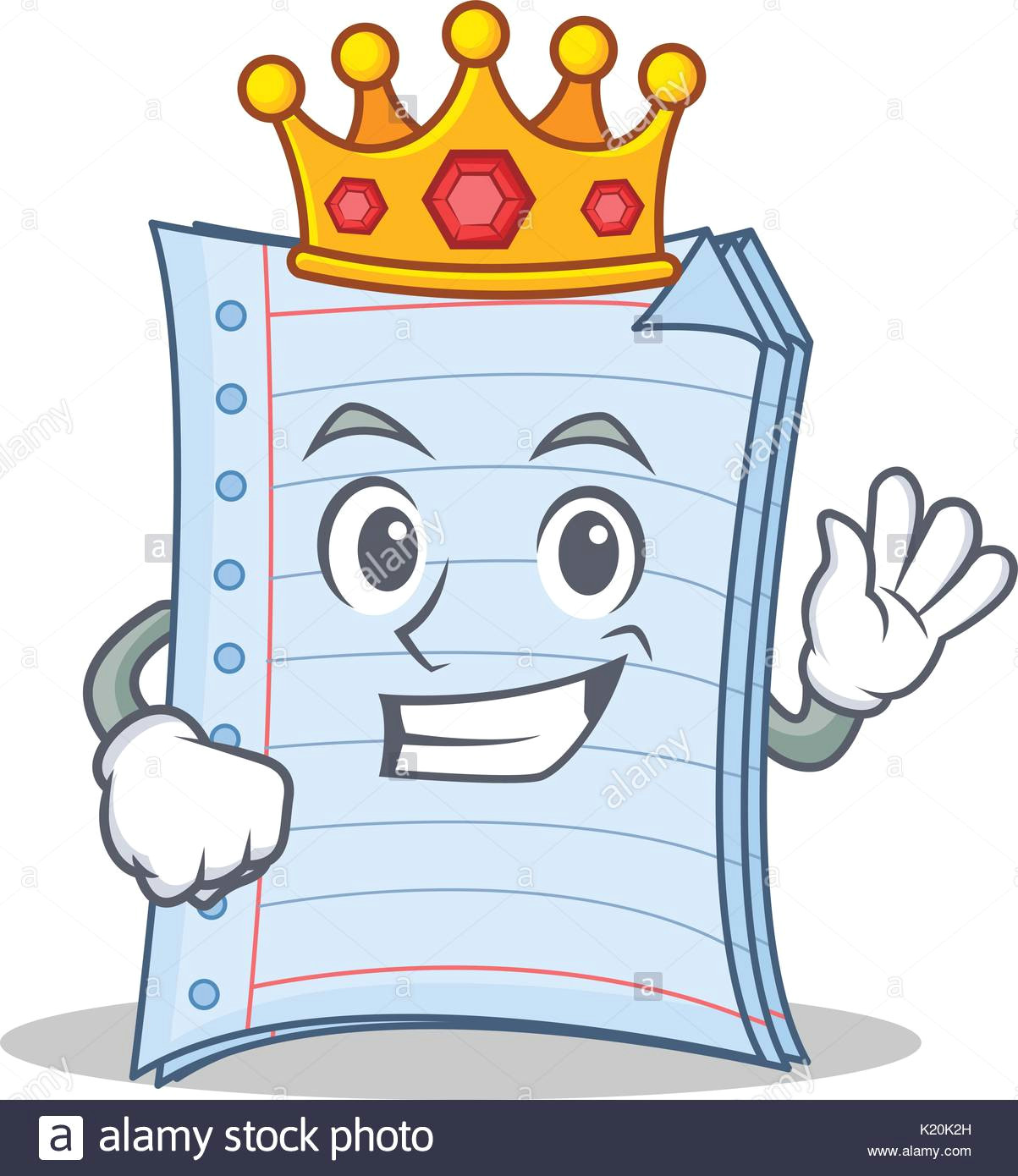 Cartoon Drawing Supplies King Notebook Character Cartoon Design Stock Vector Art