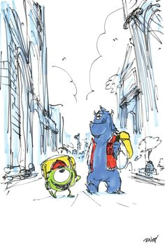 Cartoon Drawing University 168 Mejores Imagenes De Art Of Monsters Inc Monsters University