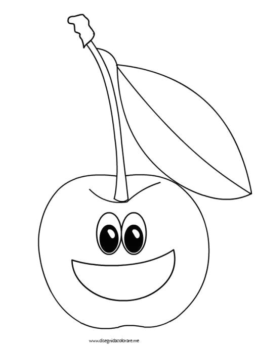 Cartoon Drawing Vegetables Ciliegia Cartoon Draw Color Coloring Pages Fruit Coloring