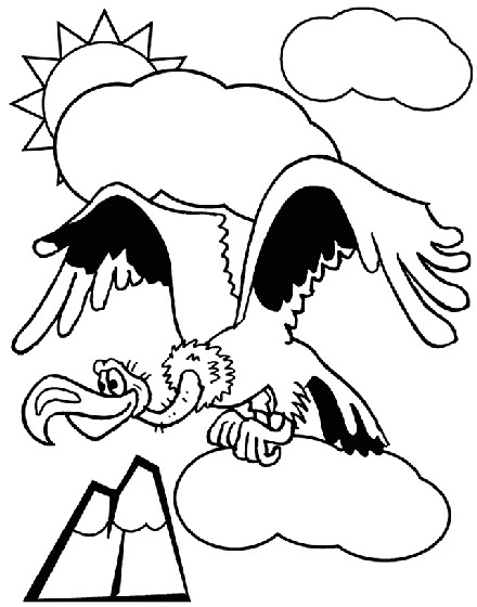 Cartoon Drawing Vulture Vulture Coloring Page One Month Of Montessori toddler Pinterest