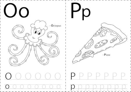 Cartoon Drawing with Alphabets Cartoon Pizza Und Pterodactylus Alphabet Tracing Arbeitsblatt