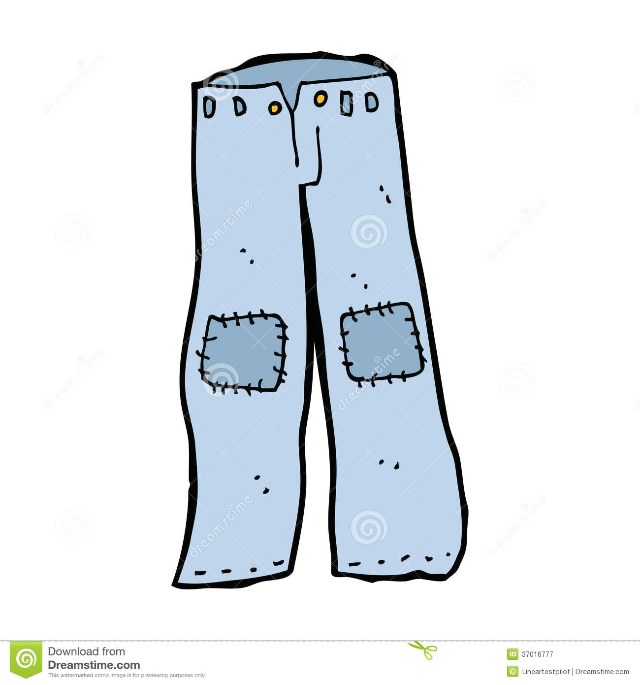 Cartoon Jeans Drawing Cartoon Patched Old Jeans Stock Vector Illustration Of Design