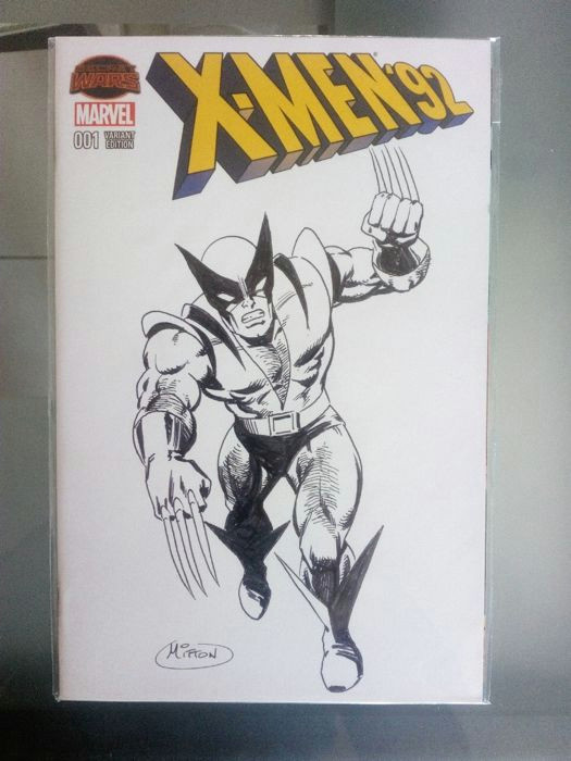 Cartoon Jeans Drawing Mitton Jean Yves X Men 92 Blank Cover with original Wolverine